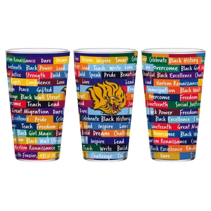 Arkansas-Pine Bluff Golden Lions 16oz BHM Pint Glasses | Set of 2