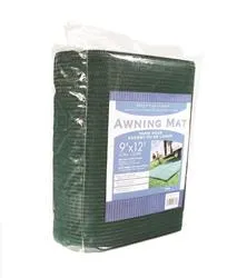 Durable Reversible RV Camper Awning Mat 9' X 12'- Green