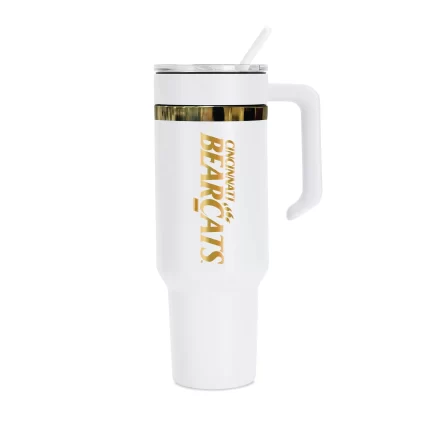 48oz Cincinnati Bearcats Gold Anodized White Tumbler