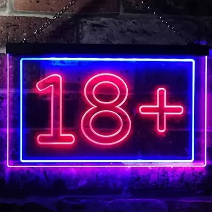 Adults Only 18+ LED Light Sign
