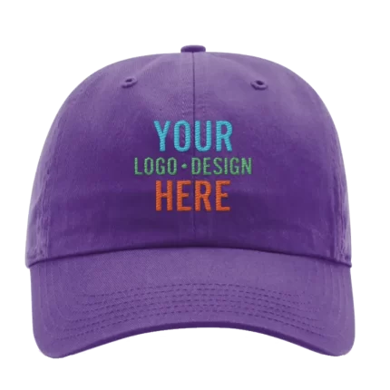 Embroidered Richardson 320 Washed Chino Hat - Purple