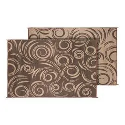 Faulkner 68860 Patio Mat, 12' x 9' - Brown/Beige Swirl