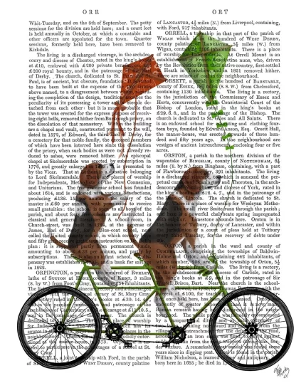Beagle Tandem, Book Print, Dog Art Print, Wall Art