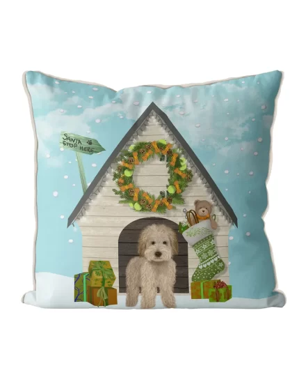 Christmas Dog Kennel - Cottage, Cushion / Throw Pillow