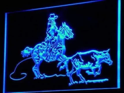 Cowboy Horse Cow Decor LED Light Sign