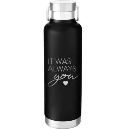 Personalized It Was Always You 24 oz Water Bottle - Black