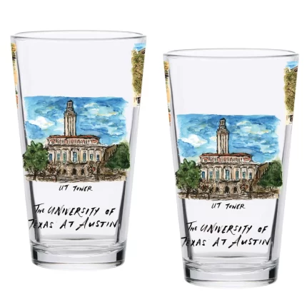 16oz Texas Longhorns 2-Pack Pint Set by Laura Wilcox