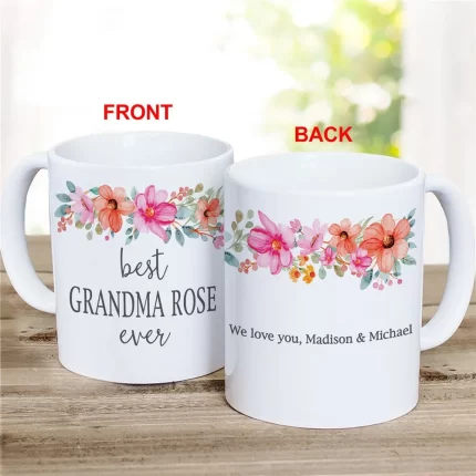 Best Ever Pink & Orange Mug - Personalized Mug Gift