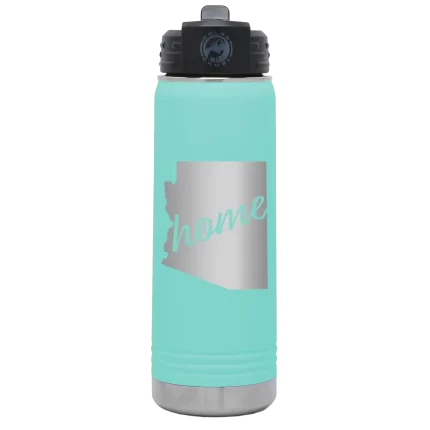 Personalized Arizona Home 20 oz Water Bottle - Teal