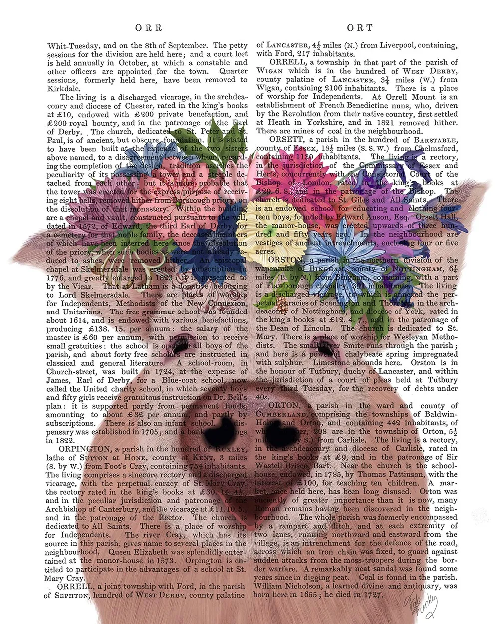 0hPig-and-Flower-Crown-Book-Print-Art-Print-Wall-Art