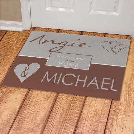 Couple's Love Personalized Welcome Mat - Custom Romantic Entry Mat