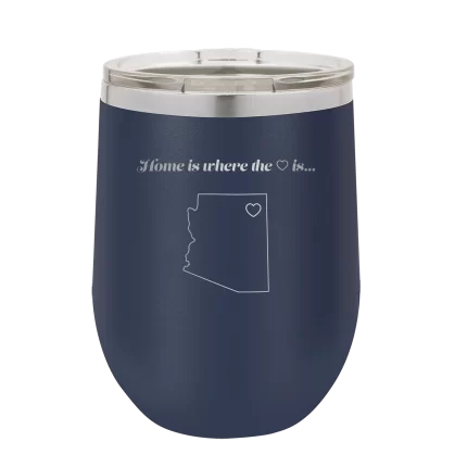Personalized Arizona Heart Wine Cup - Navy