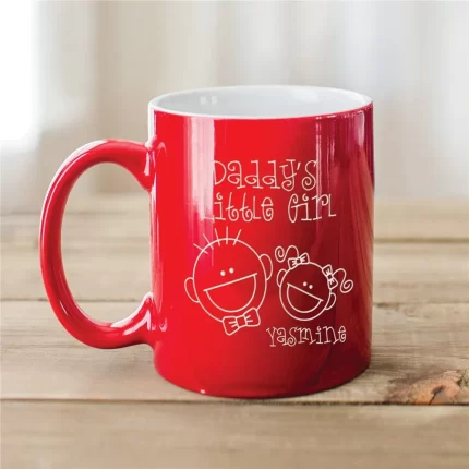 Engraved Daddy's Little Girl Two-Tone Mug - Custom Father-Daughter Coffee Mug