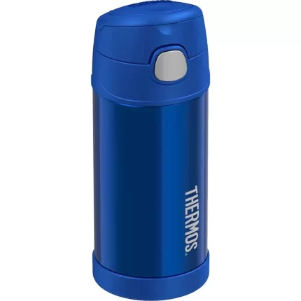 FUNtainer Stainless Steel Insulated Blue Water Bottle w/Straw - 12oz
