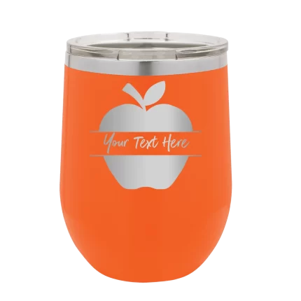Personalized Apple Wine Cup - Orange