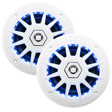 MRGB65 Coaxial Marine 6.5" Speakers w/RGB LED Lights