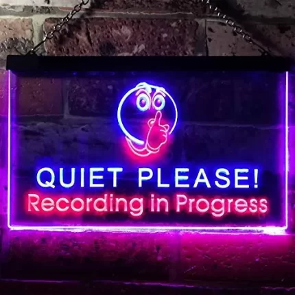 On Air Quiet Please Recording in Progress LED Light Sign