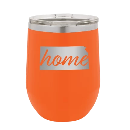 Personalized Kansas Home Wine Cup - Orange