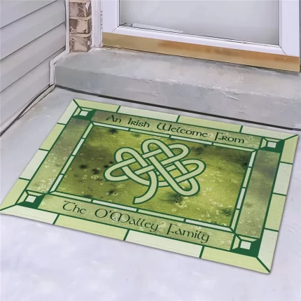 Irish Celtic Knot Personalized Doormat - Custom St. Patrick's Entry Mat