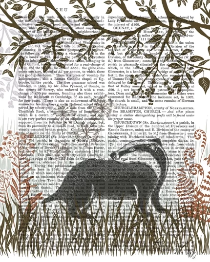 Country Lane Badger 2, Earth, Book Print, Art Print, Wall Art