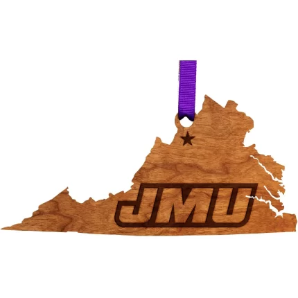 James Madison University - Ornament - VA Cutout with JMU Letters - by LazerEdge