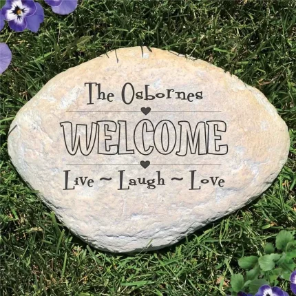Live, Laugh, Love Inspirational Garden Stone - Realistic Resin Design with Hide a Key