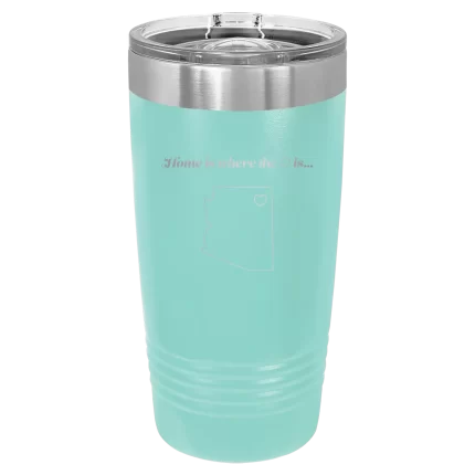 Personalized Arizona Heart 20 oz Tumbler - Teal