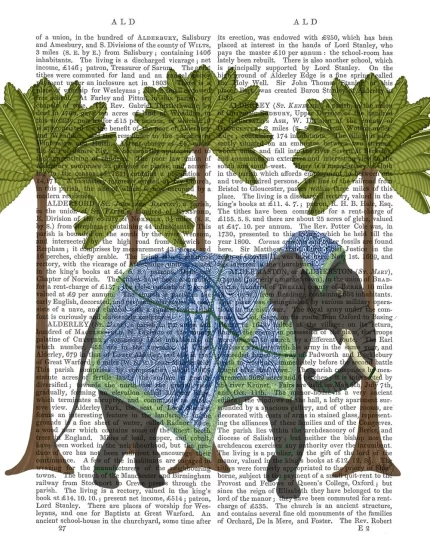 Elephant in palms, Animalia Book Print, Art Print, Wall Art