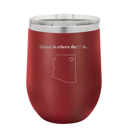 Personalized Arizona Heart Wine Cup - Maroon