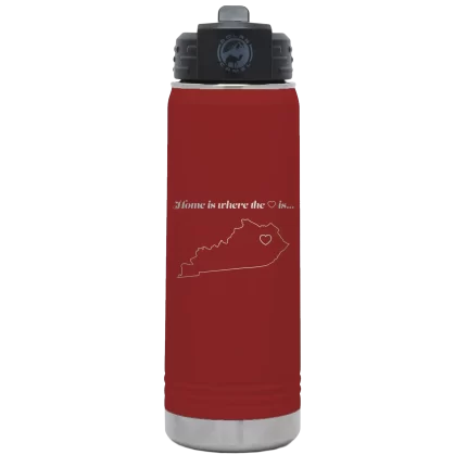 Personalized Kentucky Heart 20 oz Water Bottle - Maroon
