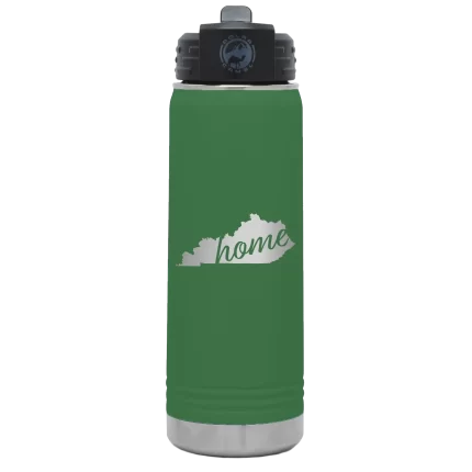 Personalized Kentucky Home 20 oz Water Bottle - Green