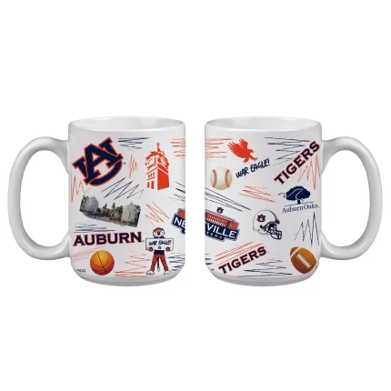 Set of 2 Auburn Tigers 15oz Local Ceramic Mugs