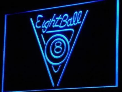 Eight Ball Billiards LED Light Sign