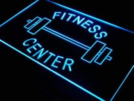Fitness Center Barbell LED Light Sign
