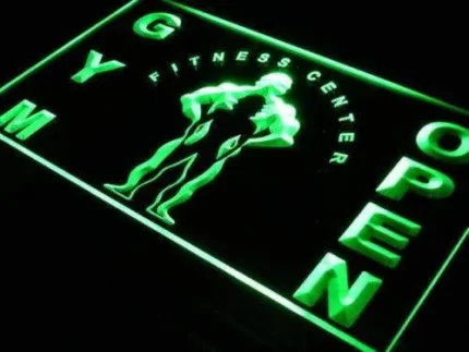Fitness Center Gym Open LED Light Sign
