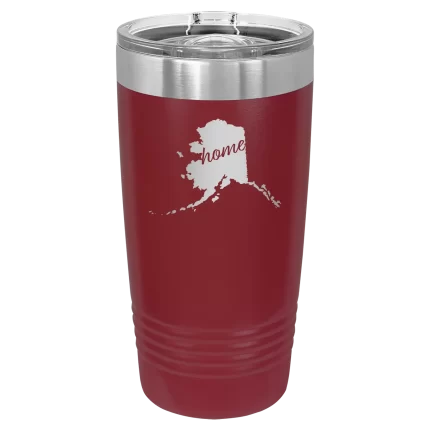 Personalized Alaska Home 20 oz Tumbler - Maroon