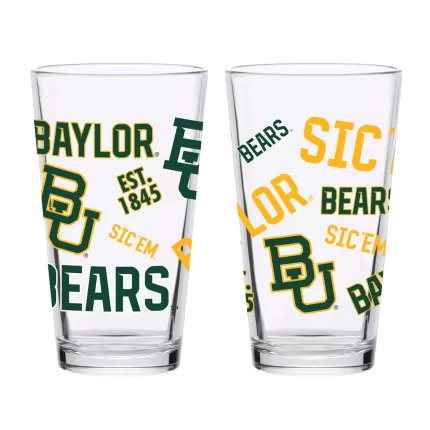 Set of 4 Baylor Bears 16oz Medley Pint Glasses