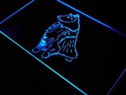 Bi Black Sheltie LED Light Sign