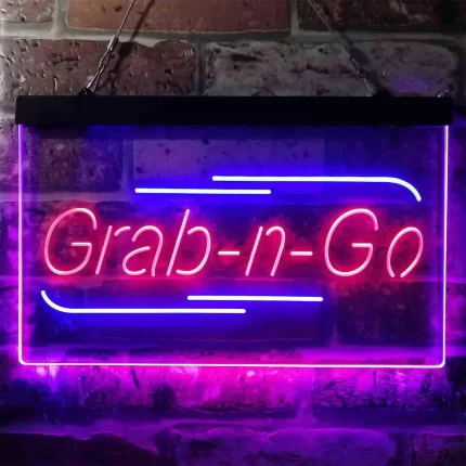 Grab n Go Food Take Away LED Light Sign