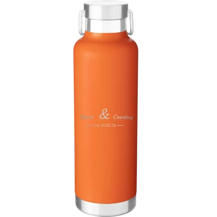 Personalized 2 Lines Name Anniversary 24 oz Water Bottle - Orange