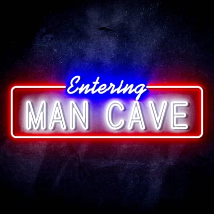 Entering Man Cave Ultra-Bright LED Sign with Remote (Neon-Style, LED Technology)