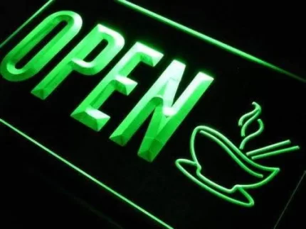Cafe Noodles Soup Open LED Light Sign