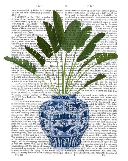 Chinoiserie Vase 5, With Plant, Book Print, Art Print, Wall Art