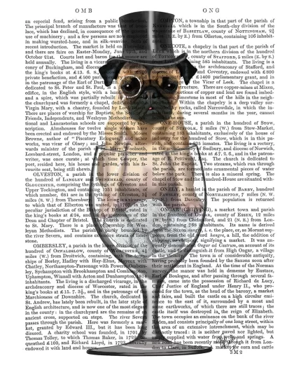 Pug in Wine Glass, Book Print, Dog Art Print, Wall Art