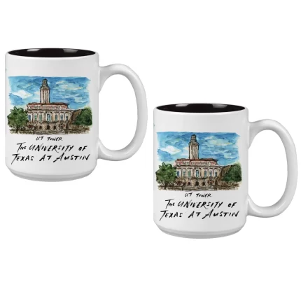15oz Texas Longhorns Laura Wilcox University Collection 2-Pack Mug Set