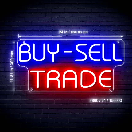 Buy Sell Trade Ultra-Bright LED Sign with Remote (Neon-Style, LED Technology)