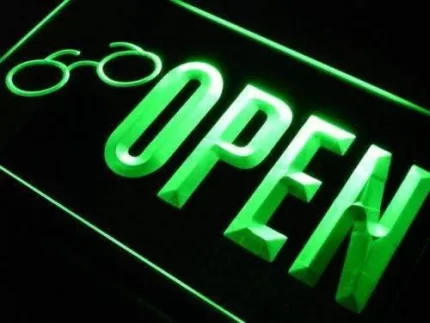 Open Glasses Sunglasses LED Light Sign