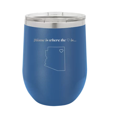 Personalized Arizona Heart Wine Cup - Royal Blue