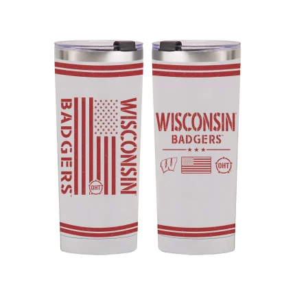 24oz Wisconsin Badgers  OHT TC Flag Tumbler