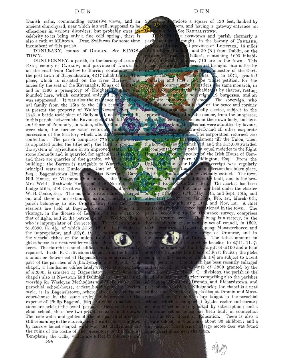 0wBlack-Cat-with-Teacups-and-Blackbird-Book-Print-Art-Print-Wall-Art